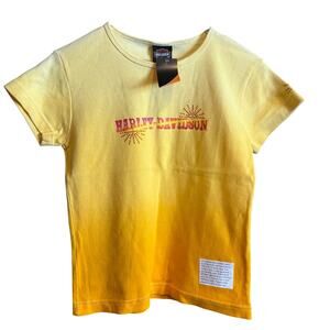 Harley Davidson Vintage Shirt Womens Large  Yellow Orange Ombre NWT
